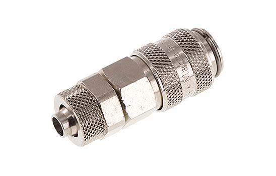 Nickel-plated Brass DN 5 Air Coupling Socket 6x8 mm Union Nut