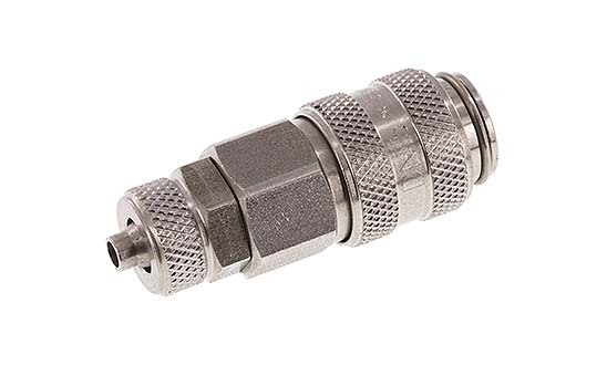 Acier inoxydable DN 5 Coupleur d'air douille 4x6 mm écrou-union