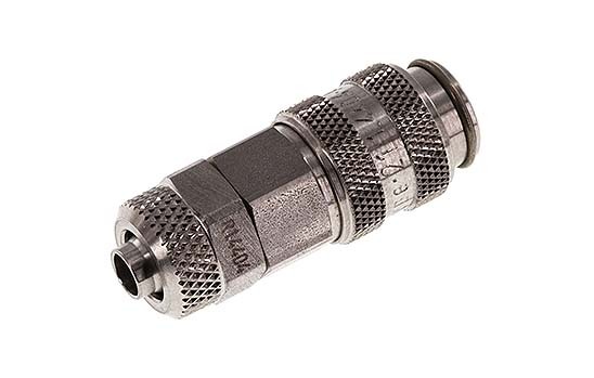 Acier inoxydable 316L DN 5 Coupleur pneumatique Douille 6x8 mm Écrou-raccord