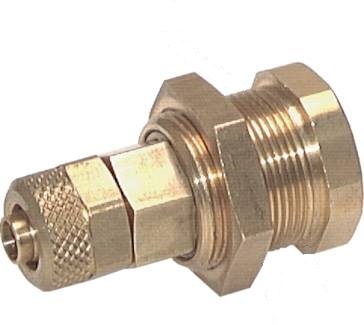 Nickel-plated Brass DN 5 Air Coupling Socket 4x6 mm Union Nut Bulkhead Pull-Off Double Shut-Off