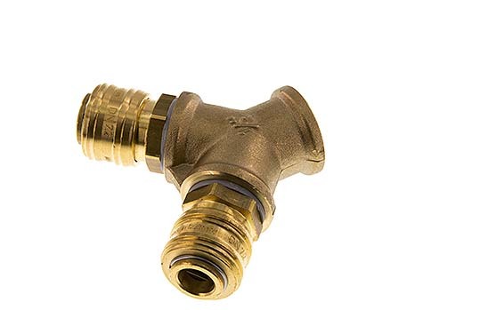 Messing DN 7.2 (Euro) Luchtkoppeling Snelkoppeling G 1/2 inch Binnendraad Wandmontage 2-weg