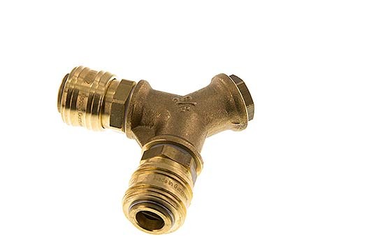 Brass DN 7.2 (Euro) Air Coupling Socket G 1/4 inch Female Wall-Mount 2-way