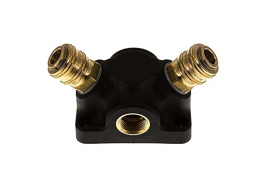 Brass/plastic DN 7.2 (Euro) Luchtkoppeling Snelkoppeling G 1/2 inch Binnendraad Wandmontage 2-weg