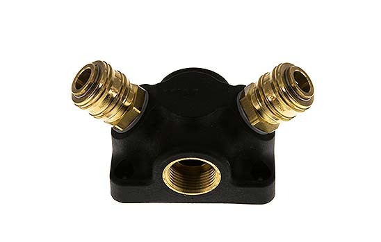 Brass/plastic DN 7.2 (Euro) Air Coupling Socket G 3/4 inch Female Wall-Mount 2-way