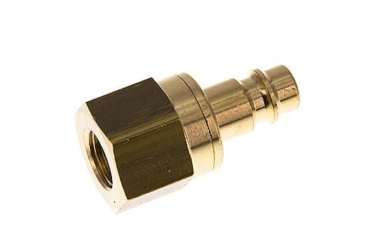 Brass DN 7.2 (Euro) Air Coupling Plug G 1/4 inch Female Double Shut-Off