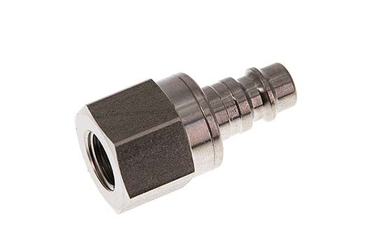 Acier inoxydable DN 7.2 (Euro) Air Coupling Plug G 1/4 inch Female Double Shut-Off