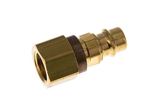 Brass DN 7.2 (Euro) Brown-Coded Air Coupling Plug G 1/4 inch Female