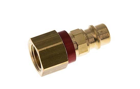 Messing DN 7.2 (Euro) Rood-Coded Luchtkoppeling Insteeknippel G 1/4 inch Binnendraad