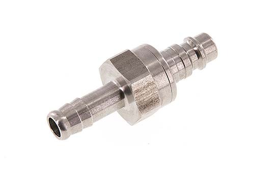 Stainless steel DN 7.2 (Euro) Air Coupling Plug 10 mm Hose Pillar Double Shut-Off