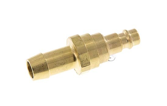 Brass DN 7.2 (Euro) Air Coupling Plug 13 mm Hose Pillar with Check Valve