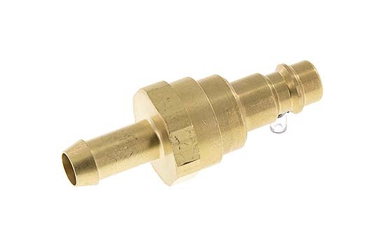 Brass DN 7.2 (Euro) Air Coupling Plug 9 mm Hose Pillar with Check Valve