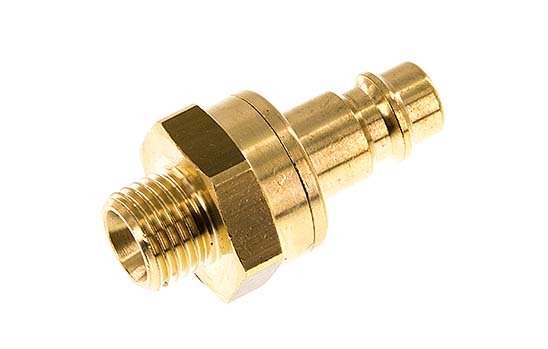 Brass DN 7.2 (Euro) Air Coupling Plug G 1/4 inch Male Double Shut-Off