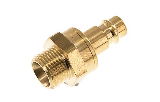 Brass DN 7.2 (Euro) Air Coupling Plug G 3/8 inch Male Double Shut-Off