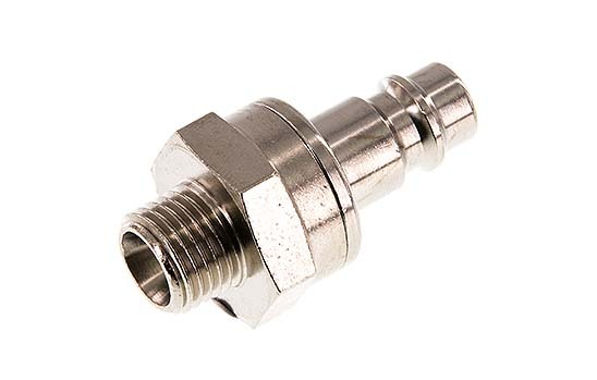 Nickel-plated Brass DN 7.2 (Euro) Air Coupling Plug G 1/4 inch Male Double Shut-Off