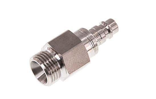 RVS 306L DN 7.2 (Euro) Luchtkoppeling Insteeknippel G 1/2 inch Buitendraad Double Shut-Off