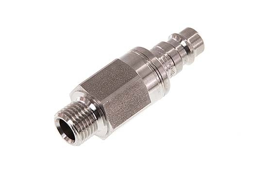 Acier inoxydable 316L DN 7.2 (Euro) Air Coupling Plug G 1/4 inch Male Double Shut-Off