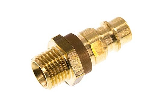 Brass DN 7.2 (Euro) Brown-Coded Air Coupling Plug G 1/4 inch Male