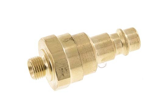 Brass DN 7.2 (Euro) Air Coupling Plug G 1/8 inch Male with Check Valve