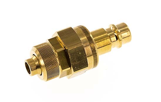 Messing DN 7,2 (Euro) Luftkupplungsstopfen 8x10 mm Überwurfmutter Doppelabsperrung