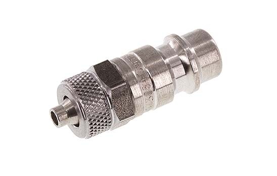 Stainless steel DN 7.2 (Euro) Air Coupling Plug 4x6 mm Union Nut