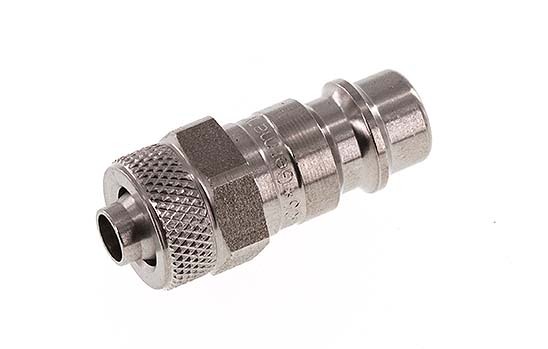 Edelstahl DN 7,2 (Euro) Luftkupplungsstecker 6x8 mm Überwurfmutter