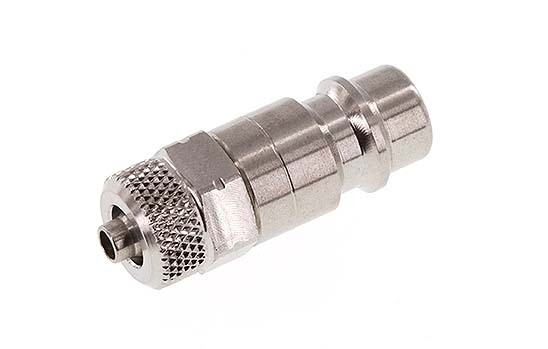 Edelstahl 316L DN 7,2 (Euro) Luftkupplungsstecker 4x6 mm Überwurfmutter