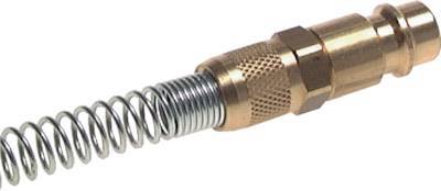 Nickel-plated Brass DN 7.2 (Euro) Air Coupling Plug 4x6 mm Union Nut Bend-Protect Rotatable