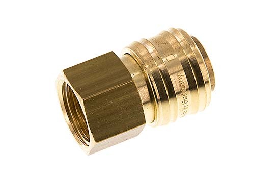 Brass DN 7.2 (Euro) Air Coupling Socket G 1/2 inch Female Double Shut-Off