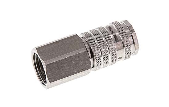 RVS DN 7.8 Luchtkoppeling Snelkoppeling G 1/2 inch Binnendraad Double Shut-Off