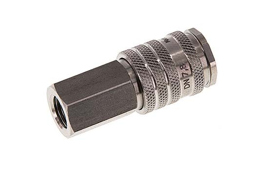 RVS DN 7.8 Luchtkoppeling Snelkoppeling G 1/4 inch Binnendraad Double Shut-Off