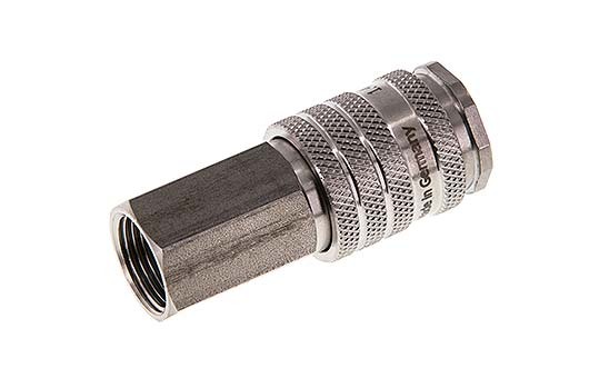 Stainless steel DN 7.8 Air Coupling Socket G 3/8 inch Female Double Shut-Off