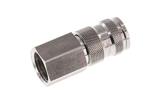 Stainless Steel 316L DN 7.8 Air Coupling Socket G 1/2 inch Female Double Shut-Off