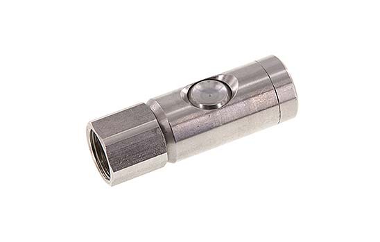 Stainless Steel 316L DN 7.4 Safety Air Coupling Socket With Push Button G 1/2 inch Female