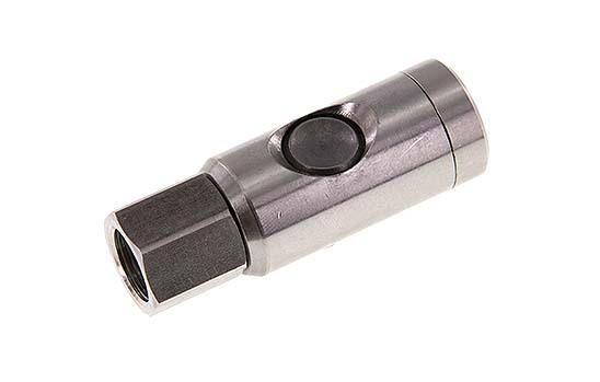 Stainless Steel 316L DN 7.4 Safety Air Coupling Socket With Push Button G 3/8 inch Female