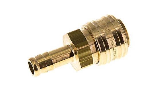 Brass DN 7.2 (Euro) Air Coupling Socket 10 mm Hose Pillar Double Shut-Off