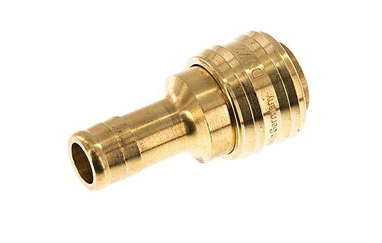 Brass DN 7.2 (Euro) Air Coupling Socket 13 mm Hose Pillar Double Shut-Off