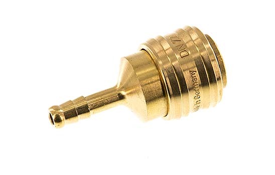 Brass DN 7.2 (Euro) Air Coupling Socket 6 mm Hose Pillar Double Shut-Off