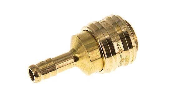 Brass DN 7.2 (Euro) Air Coupling Socket 8 mm Hose Pillar Double Shut-Off