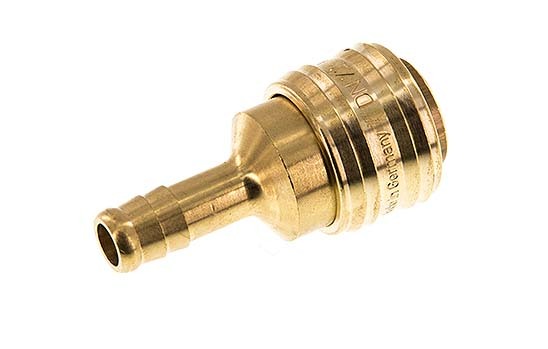 Brass DN 7.2 (Euro) Air Coupling Socket 9 mm Hose Pillar Double Shut-Off