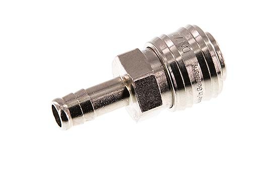 Nickel-plated Brass DN 7.2 (Euro) Air Coupling Socket 10 mm Hose Pillar Double Shut-Off