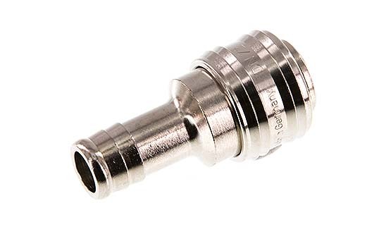 Nickel-plated Brass DN 7.2 (Euro) Air Coupling Socket 13 mm Hose Pillar Double Shut-Off