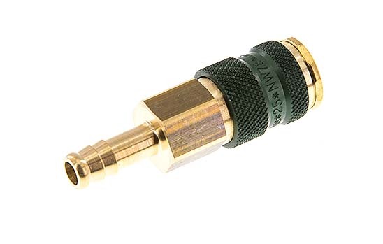 Brass DN 7.2 (Euro) Green-Coded Air Coupling Socket 9 mm Hose Pillar