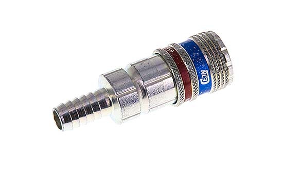 Steel/brass DN 7.6 (7.2 Euro) Safety Air Coupling Socket 10 mm Hose Pillar