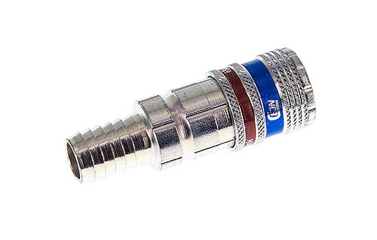 Steel/brass DN 7.6 (7.2 Euro) Safety Air Coupling Socket 13 mm Hose Pillar