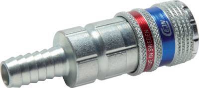 Steel/brass DN 7.6 (7.2 Euro) Safety Air Coupling Socket 8 mm Hose Pillar