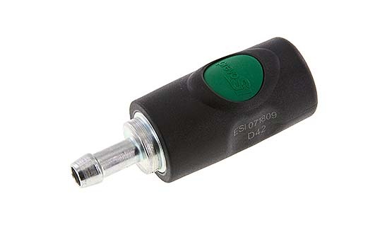 Material compuesto DN 7.4 Racor de seguridad de anclaje en el aire con botón pulsador Pilar para manguera de 9 mm