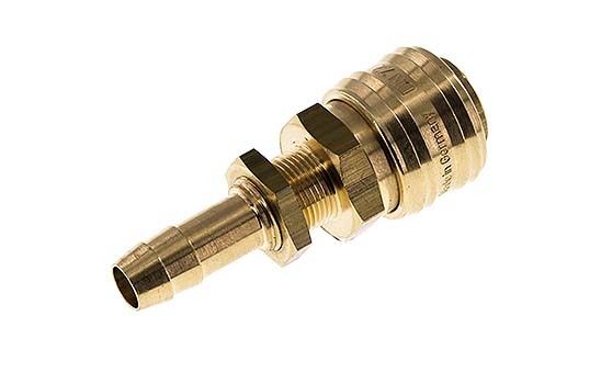 Brass DN 7.2 (Euro) Air Coupling Socket 10 mm Hose Pillar Bulkhead