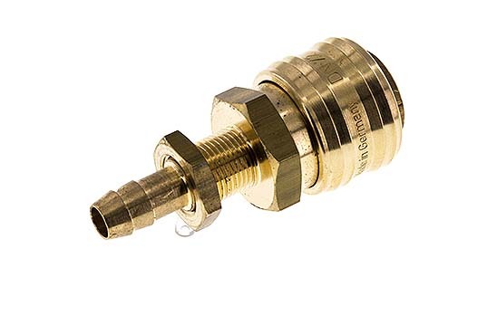 Brass DN 7.2 (Euro) Air Coupling Socket 8 mm Hose Pillar Bulkhead