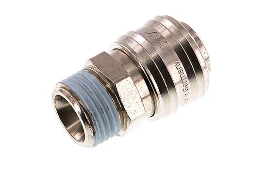 Nickel-plated Brass DN 7.2 (Euro) Air Coupling Socket G 1/2 inch Male Double Shut-Off