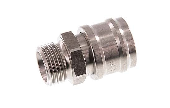 Stainless steel DN 7.2 (Euro) Air Coupling Socket G 1/2 inch Male Double Shut-Off